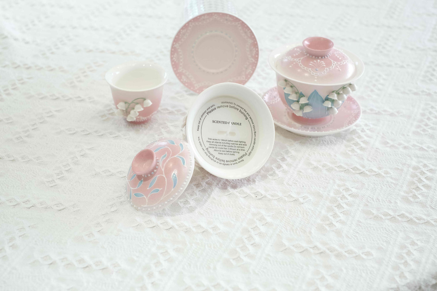 Lily of the Valley Aromatherapy Ceramic Handmade Teaware