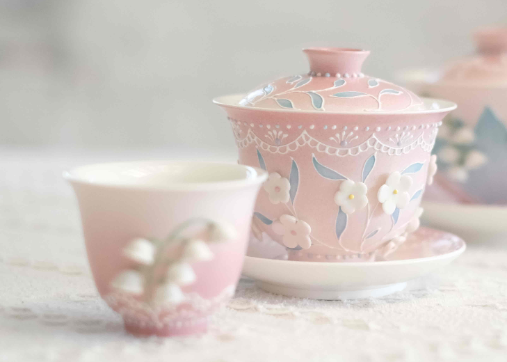 Lily of the Valley Aromatherapy Ceramic Handmade Teaware